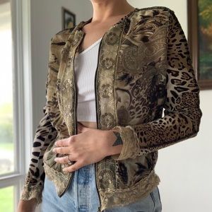 Vintage Leopard Lace Zip Up ✨